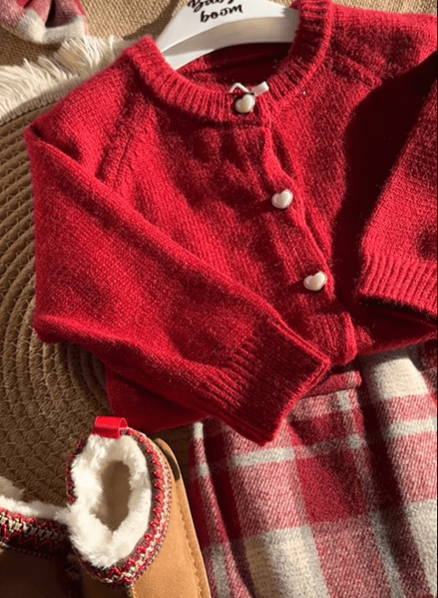 Двойка для девочки кофта+юбка красная