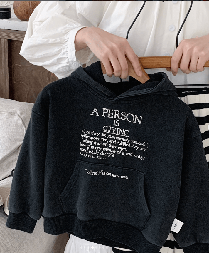 Толстовка детская с капюшоном темно-синяя