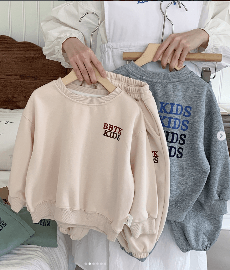 Двойка детская кофта+штаны с надписью однотонный