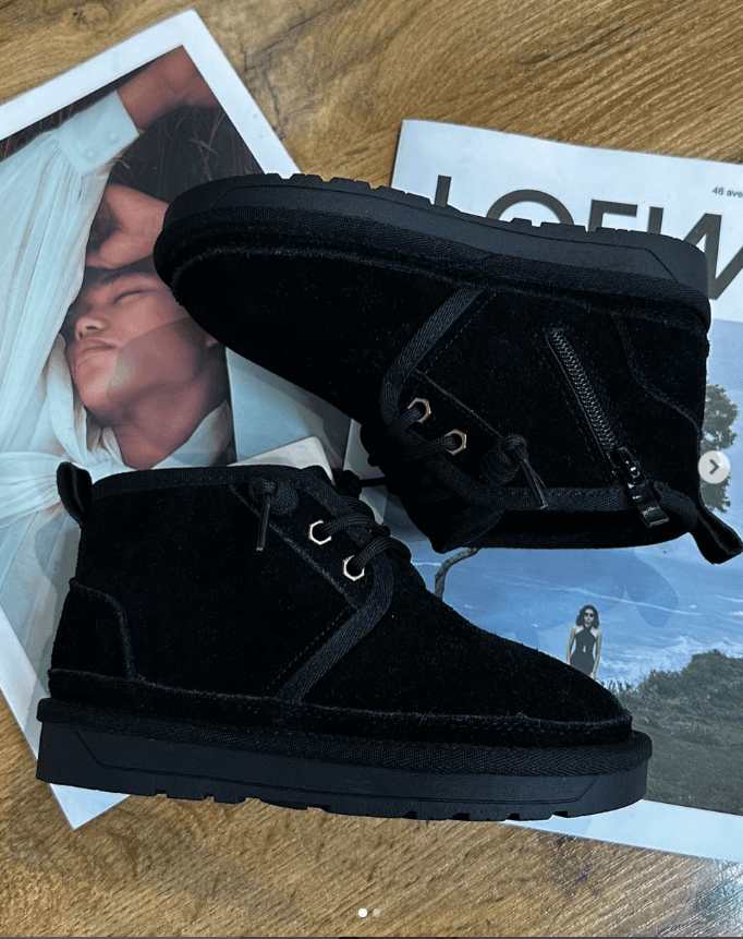 Ботинки детские под замшу на шнурках и молнии