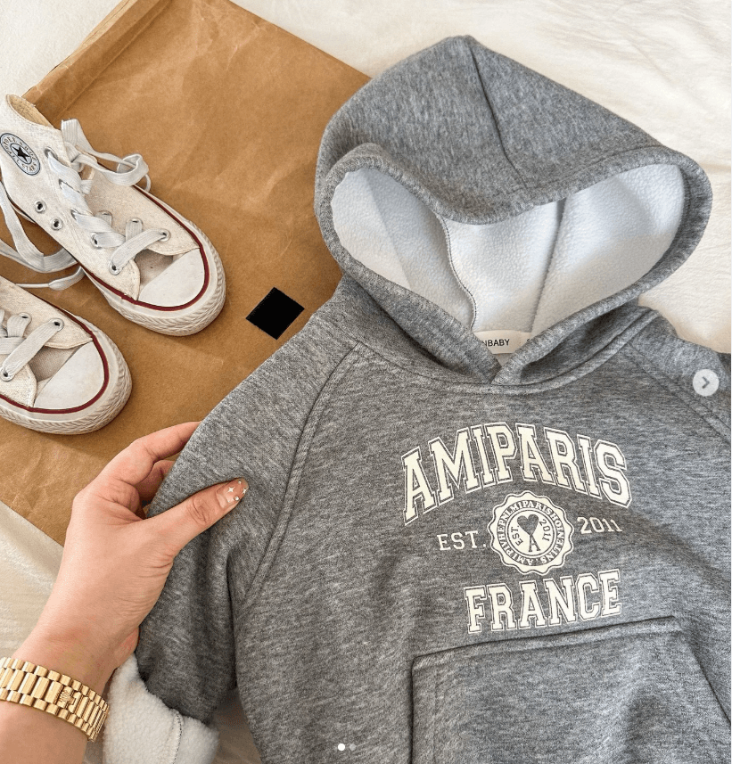 Толстовка с капюшоном кармашком серая