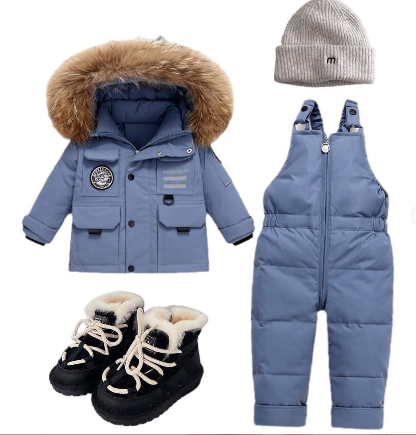 Комбинезон+куртка для малыша цвет сиренево-голубой