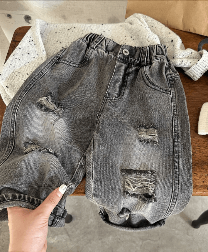 Штаны джинсовые цвет серый