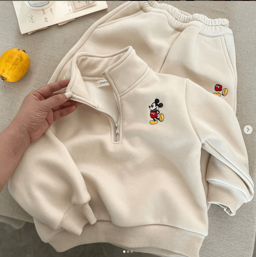 Двойка толстовка+штаны с Микки Маусом детский белый