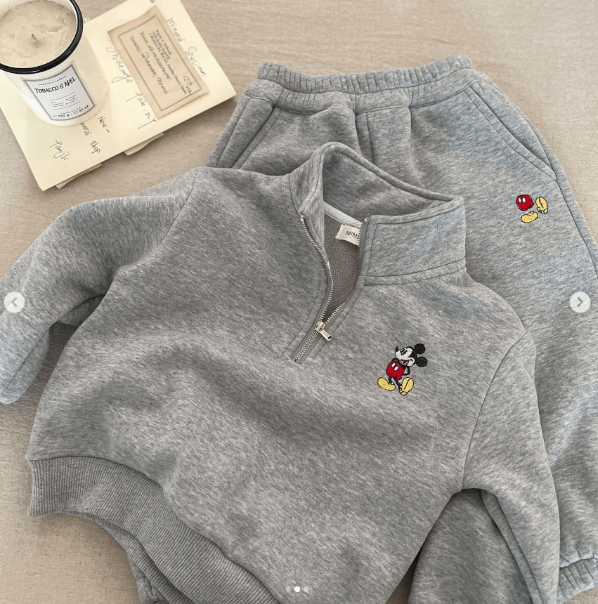 Двойка толстовка+штаны с Микки Маусом детский серый
