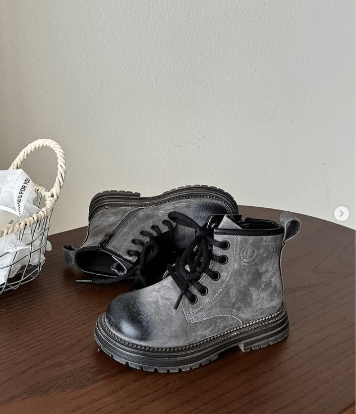 Ботинки детские цвет потертый серый