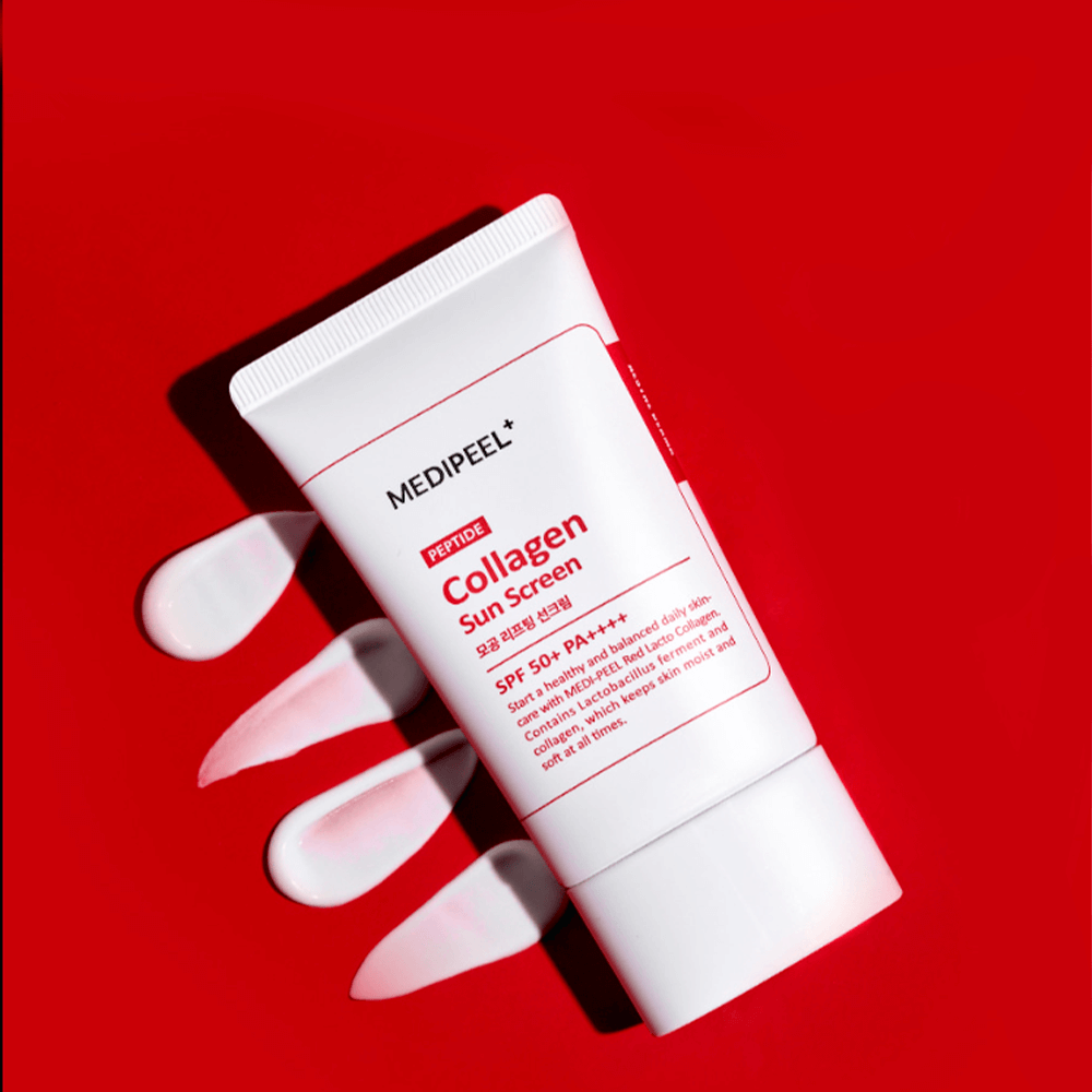 Солнцезащитный крем с коллагеном MEDIPEEL Red Lacto Collagen Pore Lifting Sunscreen SPF50+ PA++++  50мл