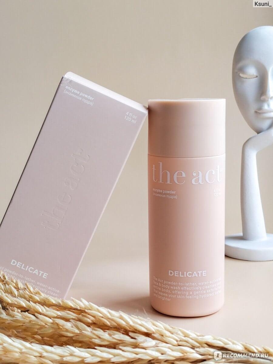 The Act labs, Высокоактивная энзимная пудра для лица и тела 80 гр Средство для умывания и снятия макияжа от черных точек и акне. Мягкий скраб пилинг для лица и тела от вросших волос