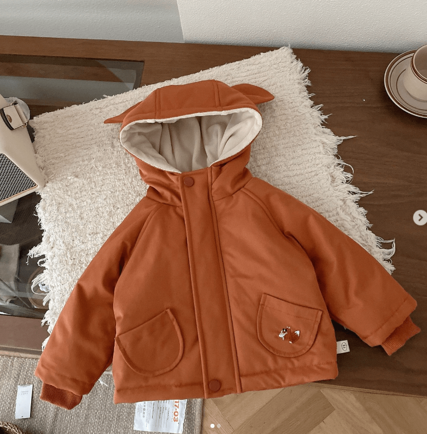 Куртка детская с ушками и с вышивкой лиса