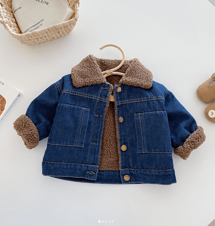Куртка детская осенняя джинсовая с начесом