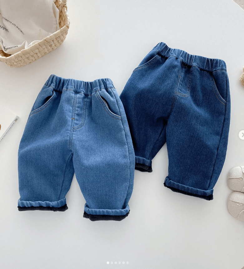 Штаны джинсовые для детей утепленные