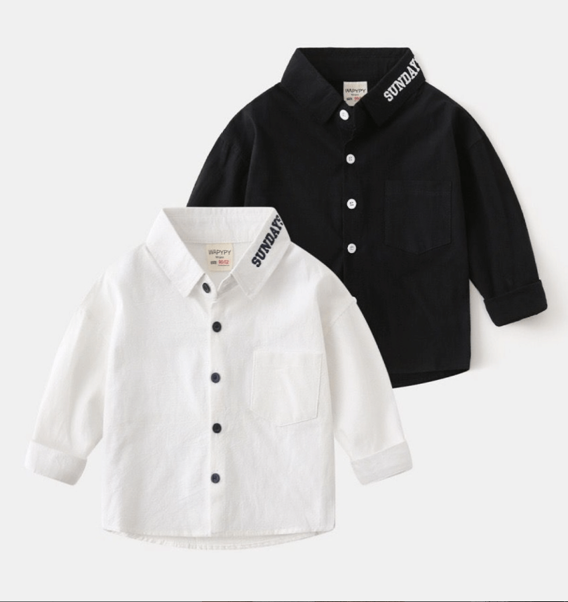 Рубашка детская с надписью на воротнике