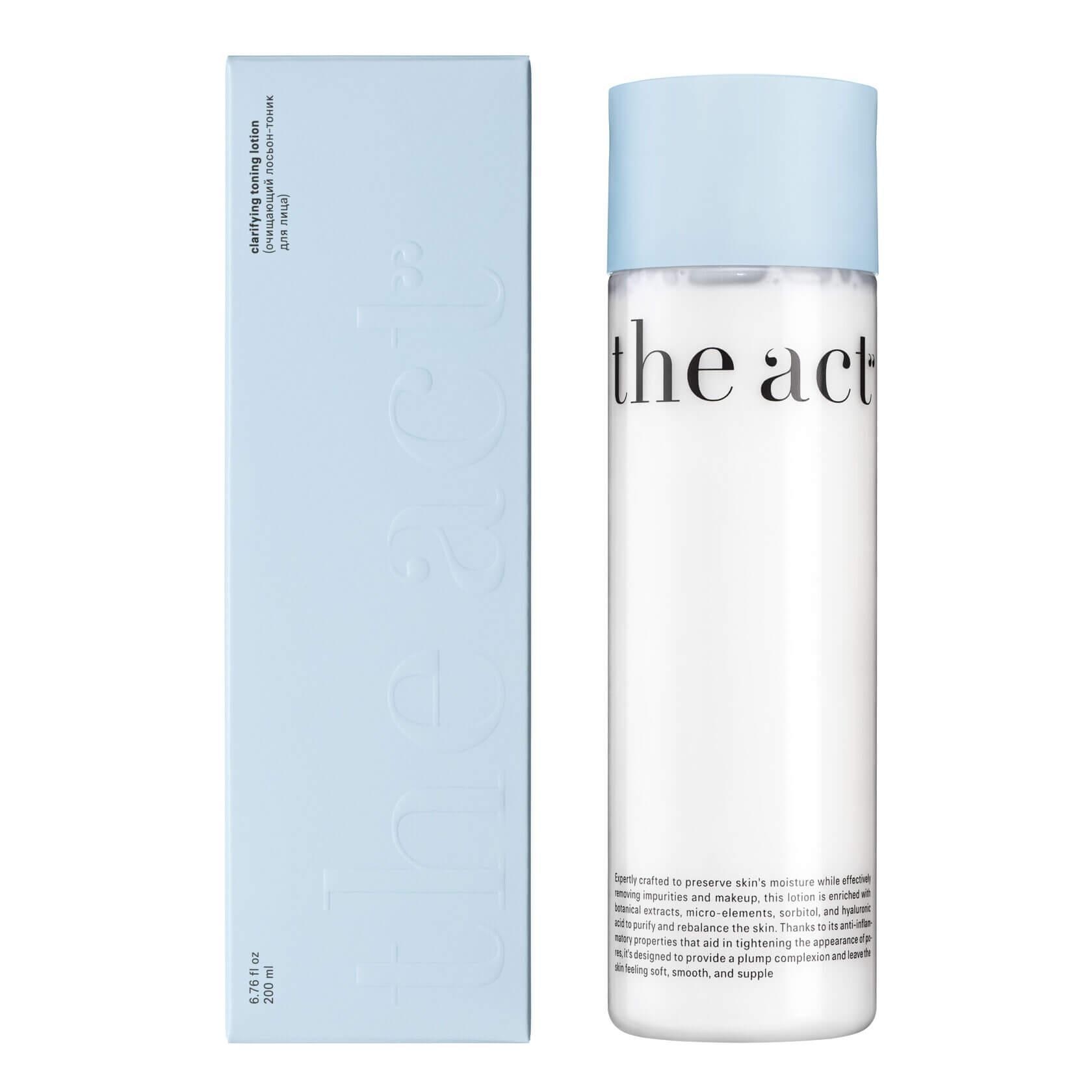 THE ACT Очищающий лосьон-тоник для лица с минеральными ферментами и гиалуроновой кислотой