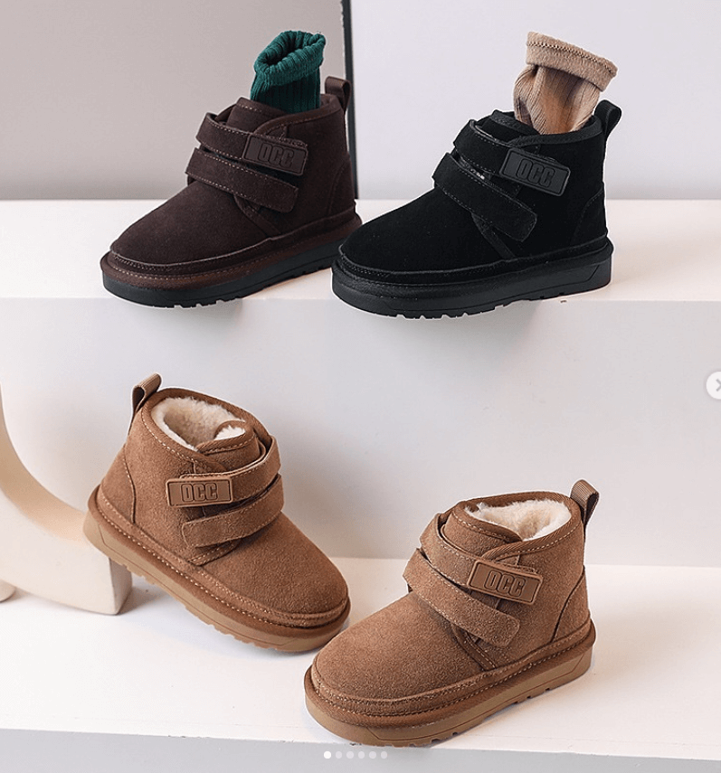 Угги детские из натуральной замши с мехом овчины