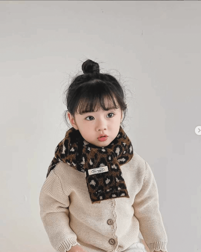 Шарф детский с леопардовым принтом