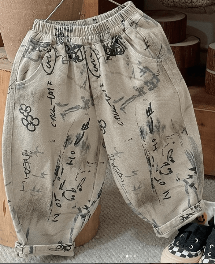 Штаны джинсовые с разрисовкой для детей