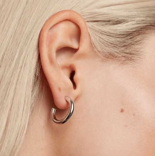 Серьги-кольца  / Серебро 925 пробы / Диаметр 18мм / серебряные серьги комфортные в носке