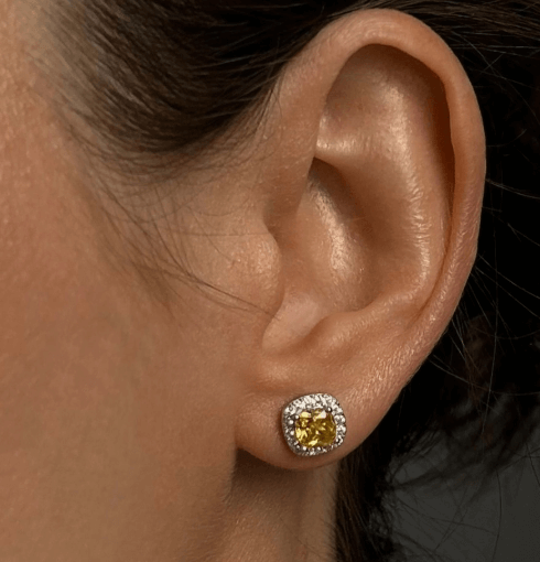 Гвоздики с желтым кубическим цирконием💛