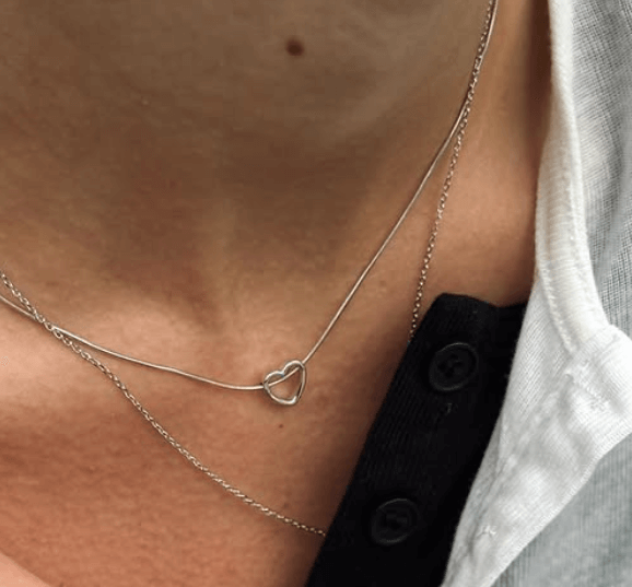 Минимализм Лаконичный и любимый / серебряная цепочка сердце / Серебро 925 пробы