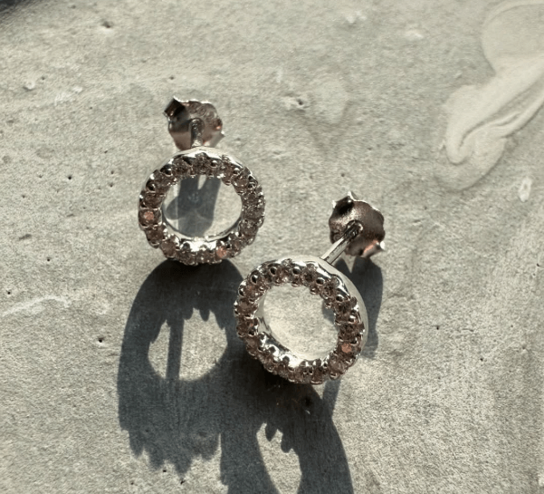 Серьги-пусеты "Круг"  / Серебро 925 пробы.