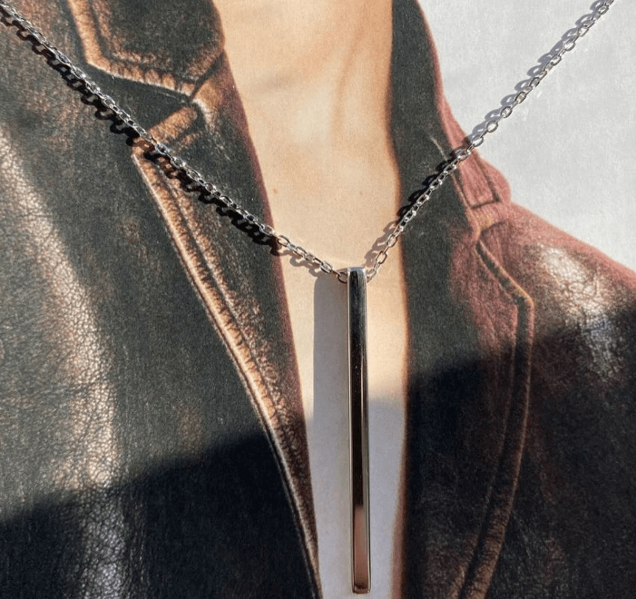 Серебряное колье цепочка длинная с подвеской / Нет ничего лишнего, только метал -истинная лаконичность /Серебро 925 пробы