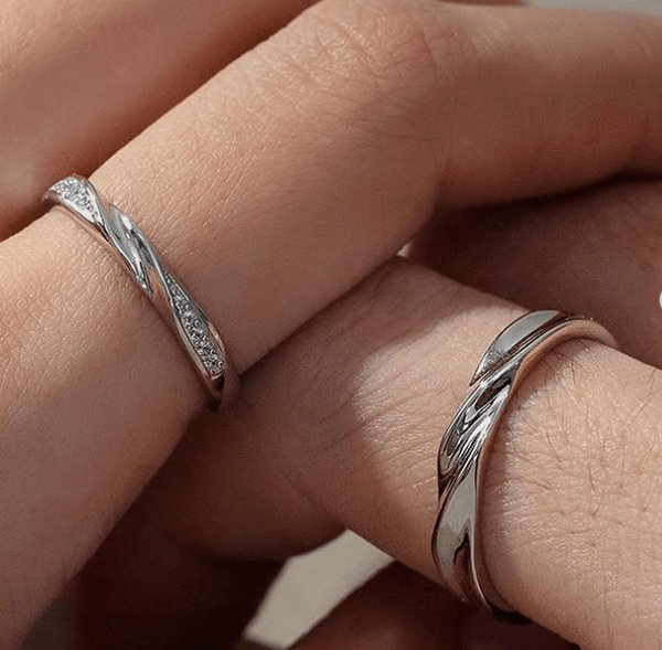 Парные Серебряные украшения кольца / Серебро 925 пробы