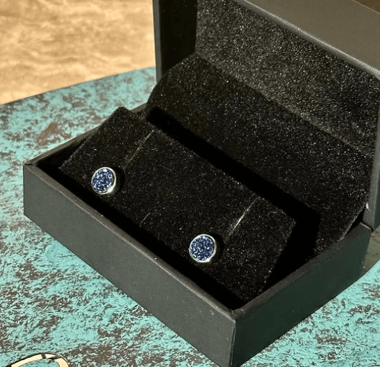 УКРАШЕНИЕ с синим кварцем Серебро 925 пробы. / Серьги