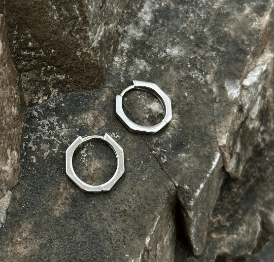 Серебряные ювелирные серьги Конго / Серебро 925 пробы.