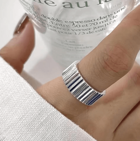 Кольцо серебро 925 пробы  широкое геометрия