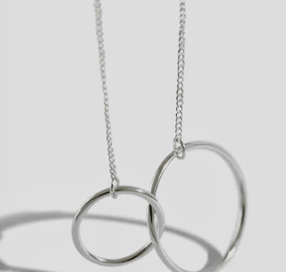 Цепочка колье ожерелье с подвеской украшение на шею / Серебро 925 пробы