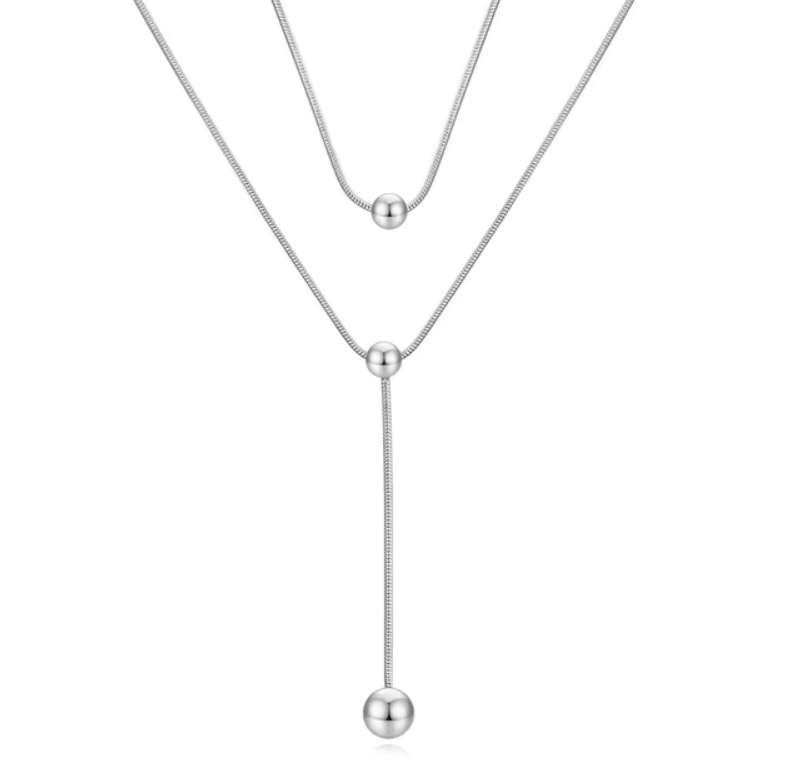 Колье-галустук / Тонкие длинные нити из серебра / Серебро 925 пробы