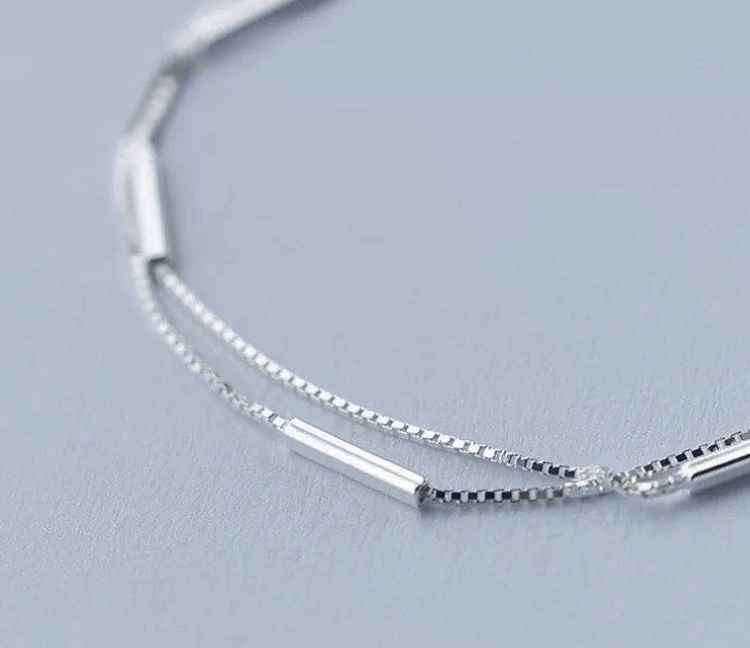 Двойной браслет Серебро 925 пробы