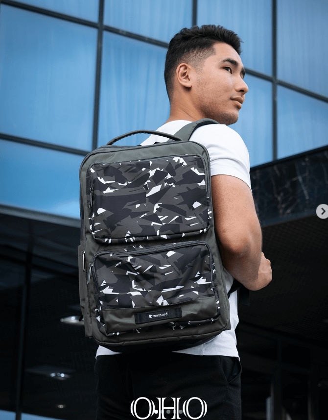 Рюкзак для повседневного использования цвет серый с принтом