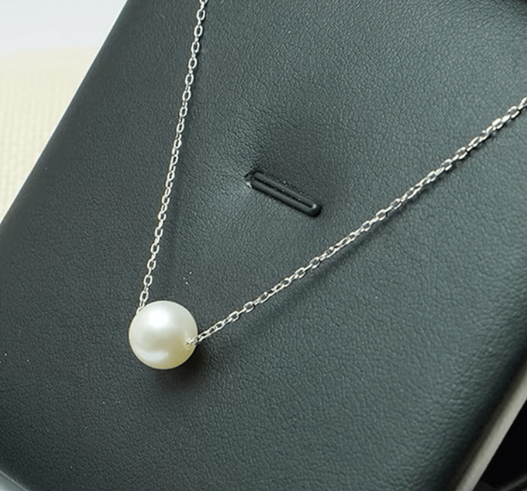 Белый элегантный  одиночный жемчужный кулон