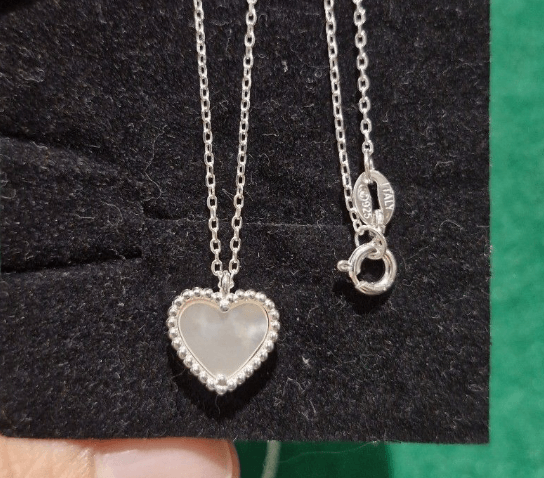 Сердце кулон с цепочкой из  серебра 925 пробы