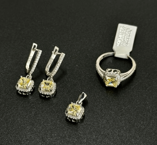 Серебряные серьги , кольцо , подвеска / Шикарный набор / Серебро 925💎💎💎