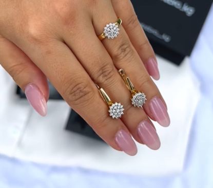 Нежный комплект ✨ (Серьги,кольцо и кулон) / ЗОЛОТО 585