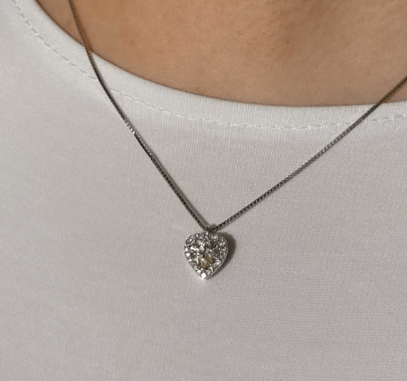 Цепочка в виде сердца / Серебро 925,цирконы