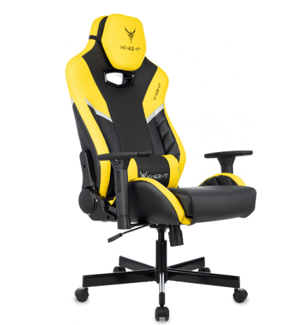 Кресло игровое Knight Thunder 5X черный/желтый эко.кожа