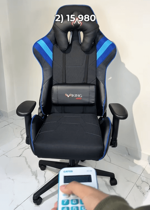 Кресло игровое Zombie VIKING 4 AERO черный/синий текстиль