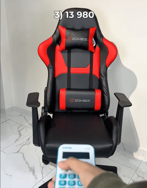 Кресло игровое Zombie черный/красный текстиль