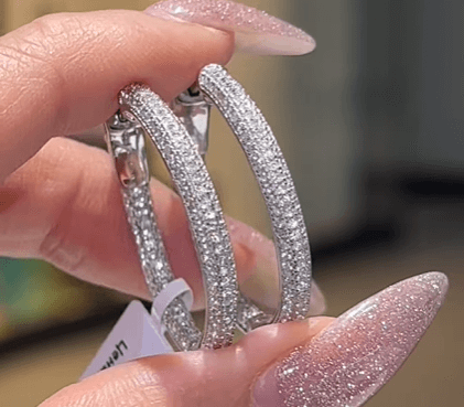 Серьги Конго / Камни цирконы / Серебро