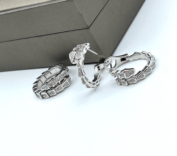 Безумно красивый набор в виде змей / Серебро💎камни цирконы