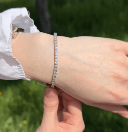 Теннисный браслет / Вы будете в нем блистать / Серебро,цирконы