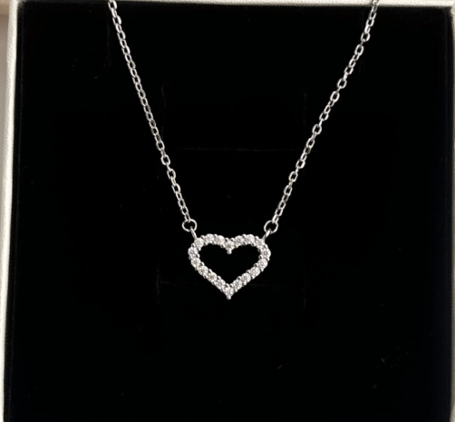 Цепочка  с кулоном сердечко, красивое украшение для милых дам. / Серебро💎Цирконы✨✨✨