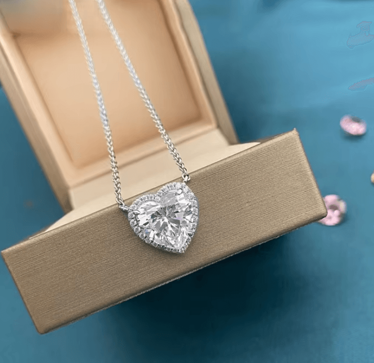 Подвеска-сердце ручной работы / Серебро 925 пробы,цирконы