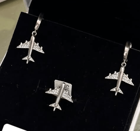 Серебряные серьги самотеты / Набор из серебра 925 пробы