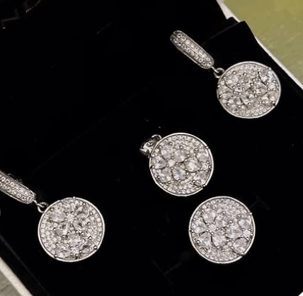 Прекрасный круглый набор украшение Наборы из серебра 925 пробы