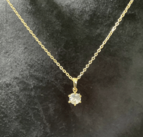 Цепочка, ожерелье и подвеска с кристаллами / ЗОЛОТО 585 пробы