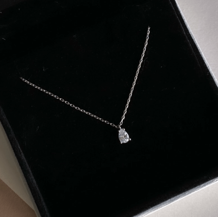 Колье одноглазка в виде капли / Серебро 925, цирконы
